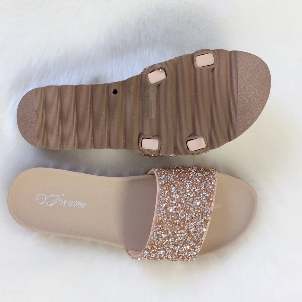 Rose Gold Rhinestone Sandals - Picture 4 of 4